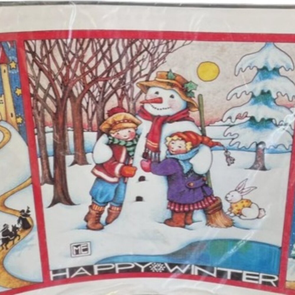 VTG 1990 Daisy Kingdom Mary Engelbreit Iron On Transfer 6536 Happy Winter New